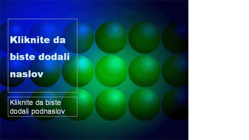 Dizajn predloška sa plavim i zelenim loptama