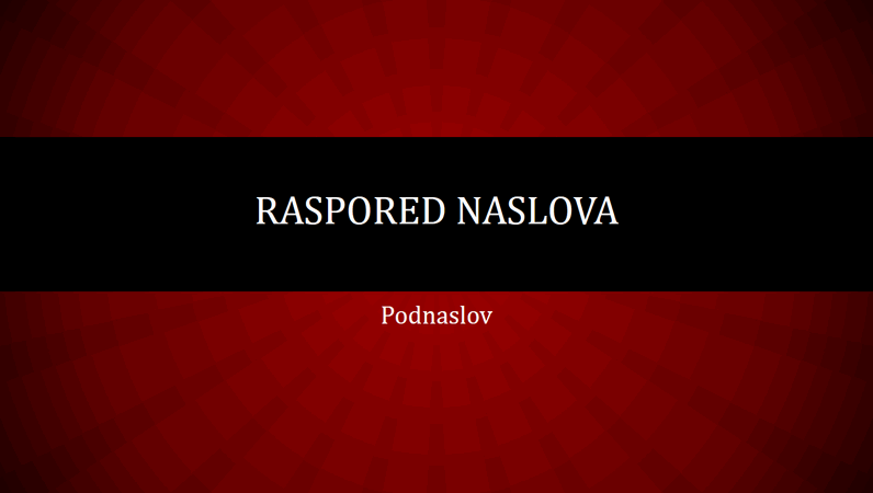 Prezentacija sa crvenim radijalnim linijama (široki ekran) Prezentacija sa crvenim radijalnim linijama (široki ekran)