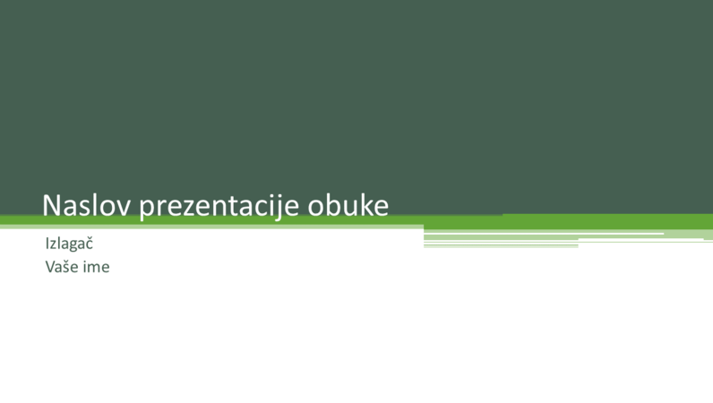 Prezentacija obuke Prezentacija obuke