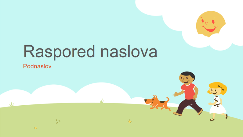 Dizajn prezentacije obrazovanja sa decom koja se igraju (strip ilustracija, široki ekran) Dizajn prezentacije obrazovanja sa decom koja se igraju (strip ilustracija, široki ekran)