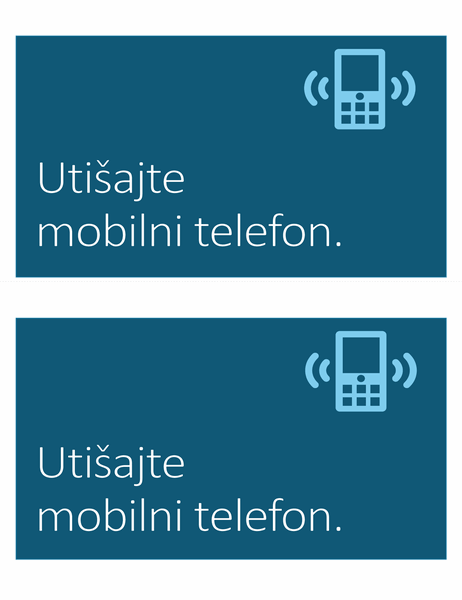 Znak zabrane korišćenja mobilnih telefona (2 po stranici)