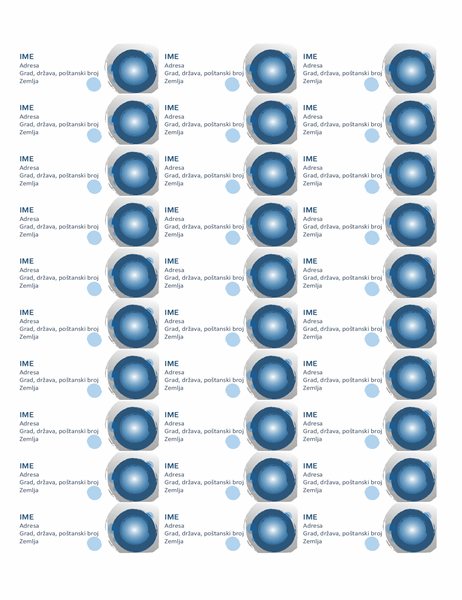 Nalepnice sa dizajnom „plave sfere“ (30 po stranici)