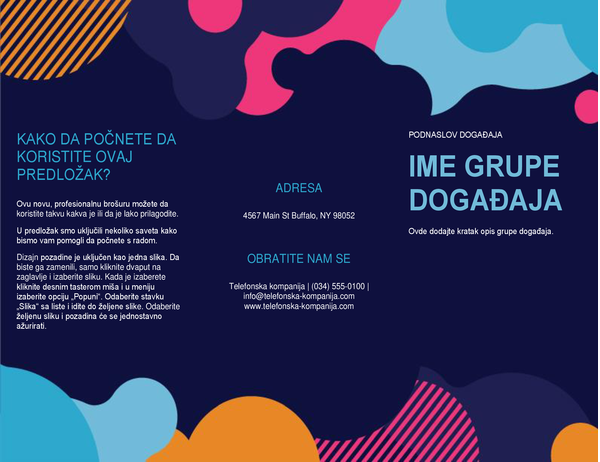 Brošura za događaje živopisnog oblika Brošura za događaje živopisnog oblika