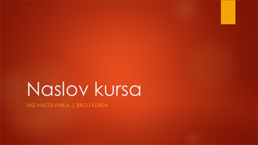 Pregled akademskog kursa (široki ekran) Pregled akademskog kursa (široki ekran)