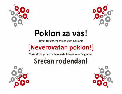 Poklon-čestitka Poklon-čestitka