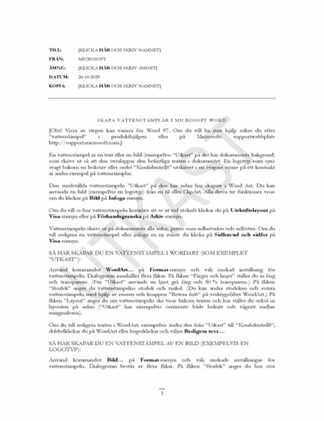 PM (med vattenstämpeln "Utkast")