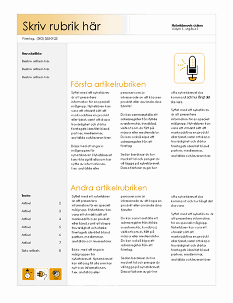 Nyhetsbrev (tillbehörstema, 4 kol.)