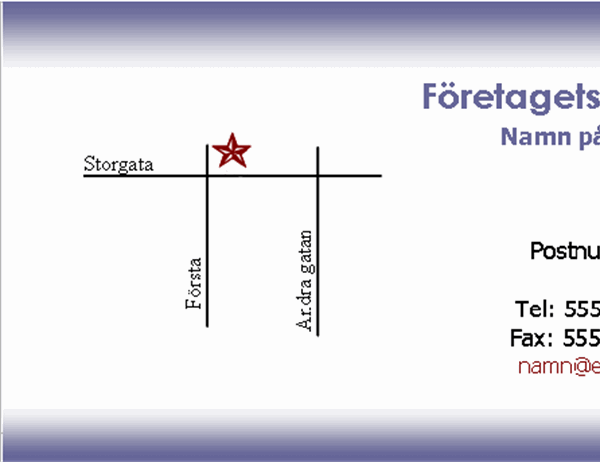 Visitkort med karta