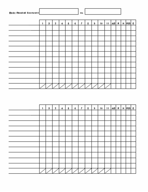 Enkelt resultatkort för baseball