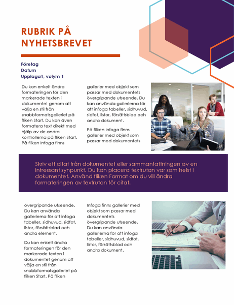Nyhetsbrev (designen Executive, 2 sidor) Nyhetsbrev (designen Executive, 2 sidor)