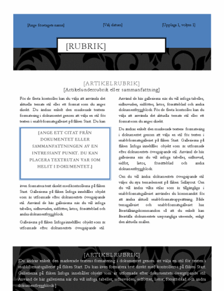 Nyhetsbrev (Svart slips)