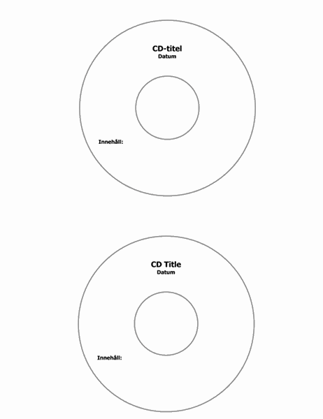 CD-etiketter (fungerar med Avery 5824)