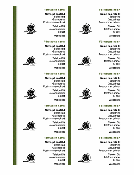 Visitkort (10 per sida)