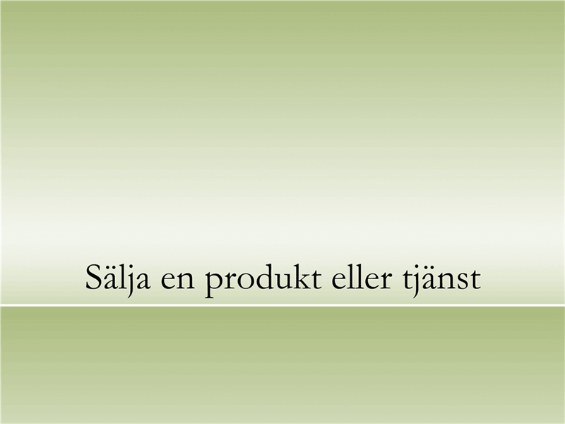 Presentation om produkt eller tjänst
