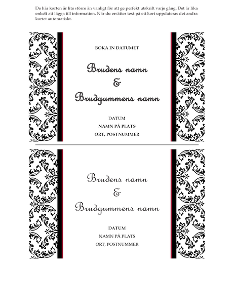 Bröllopsinbjudningskort (svartvit bröllopsdesign) Bröllopsinbjudningskort (svartvit bröllopsdesign)