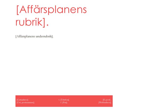 Affärsplan Affärsplan