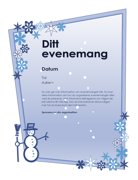 Flygblad för vinterevenemang
