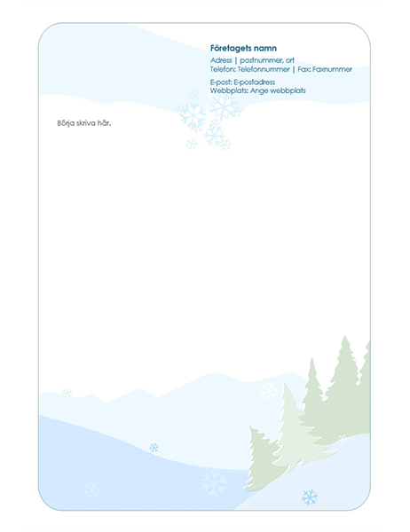 Brevpapper och brevhuvud med vintermotiv