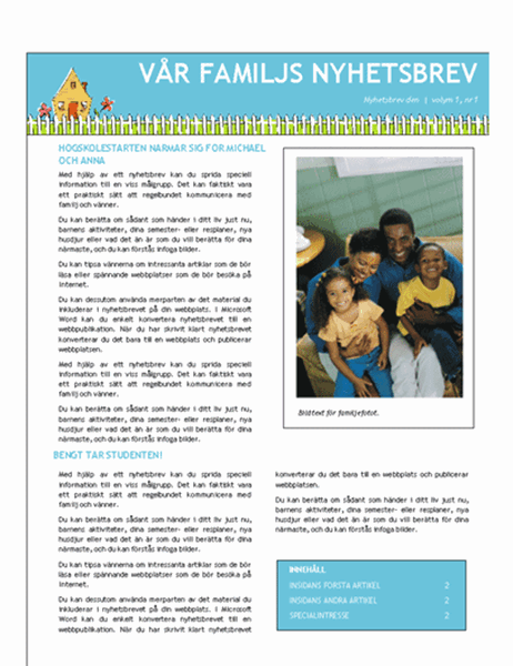 Nyhetsbrev för familj och släkt