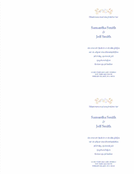 Bröllopsinbjudan (traditionell)