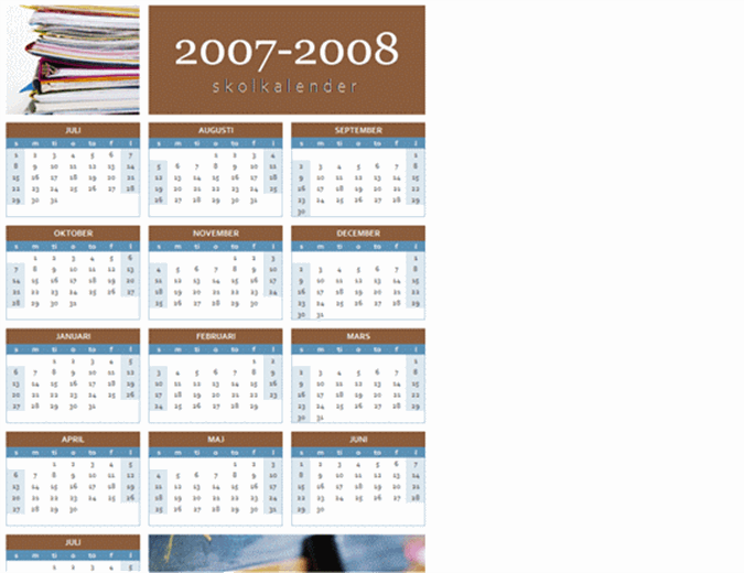 Utbildningskalender för 2007-2008 (1 sida)