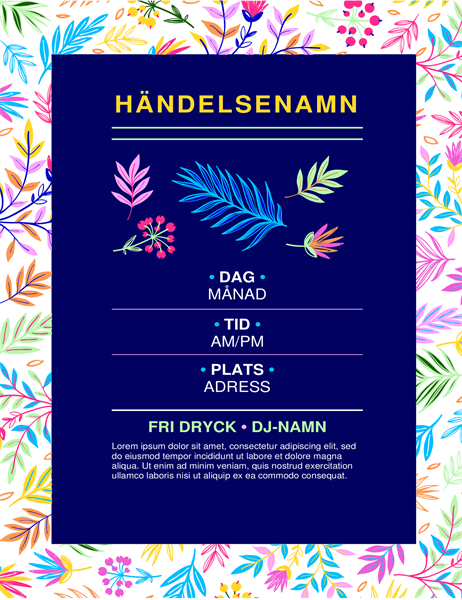 Ljust blommigt flygblad för evenemang