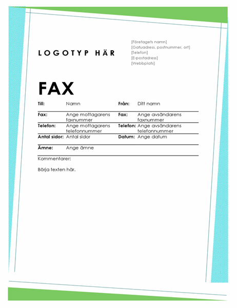 Geometriskt försättsblad för fax