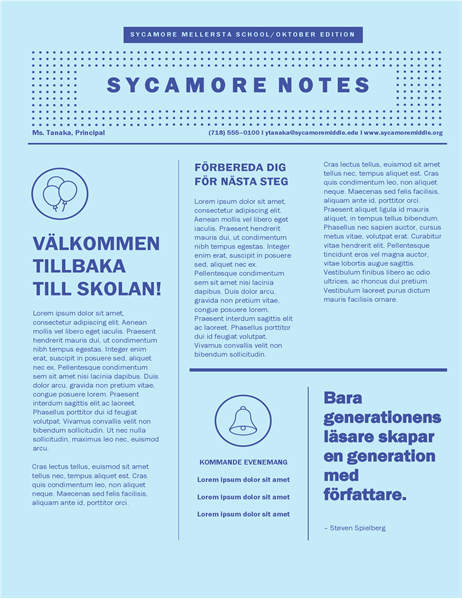 Nyhetsbrev om skolstarten