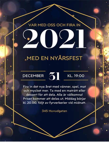 Flygblad för nyårsfest