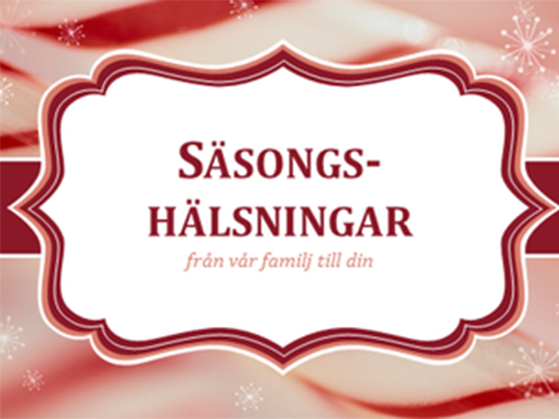 Julkort med polkagrisvirvlar (2 per sida)