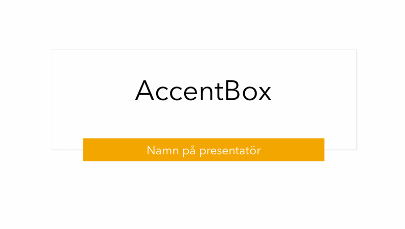 Presentation med AccentBox