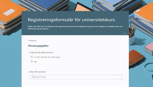 Registreringsformulär för universitetskurs