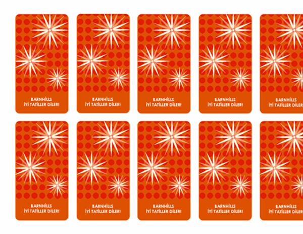 Bayram hediyesi etiketleri (şık kar tanesi tasarımı; Avery 5871, 8871, 8873, 8876 ve 8879 ile iyi sonuç alınır)