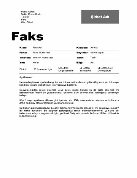 Faks kapak sayfası (Profesyonel tasarım) Faks kapak sayfası (Profesyonel tasarım)