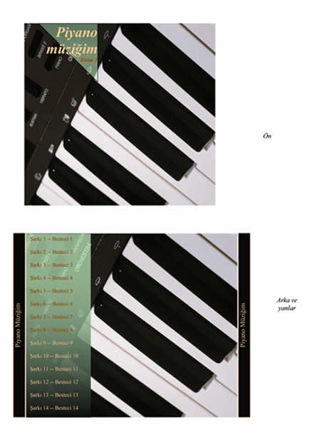 CD kutu ilanı (piyano müziği tasarımı)