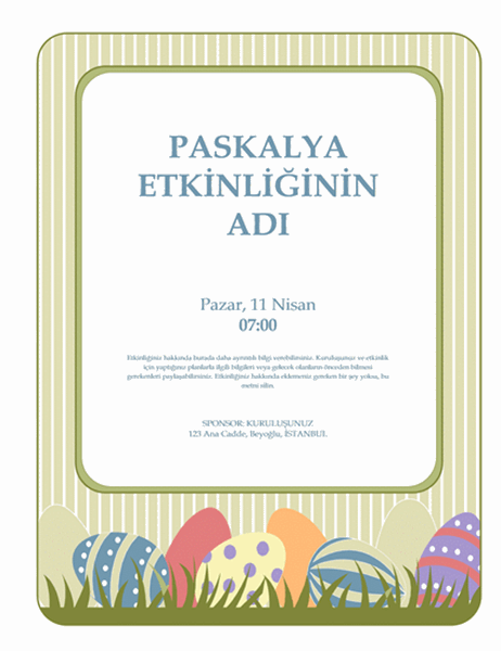 Paskalya etkinliği el ilanı (yumurtalı)