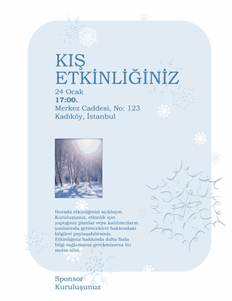 Kış etkinliği el ilanı