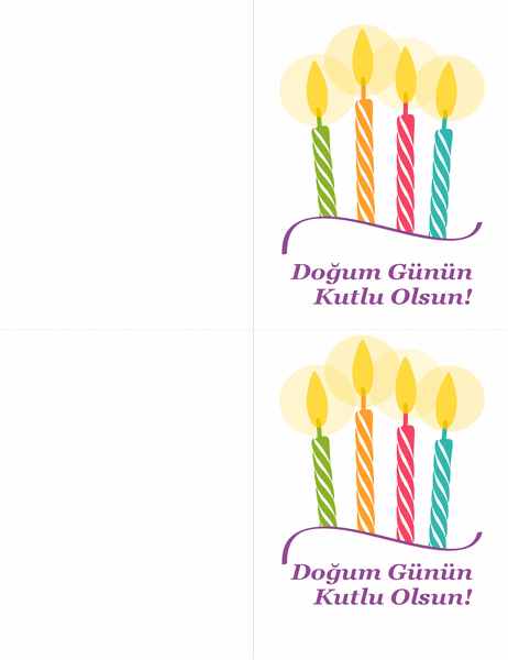    Doğum günü kartları (sayfa başına 2) 