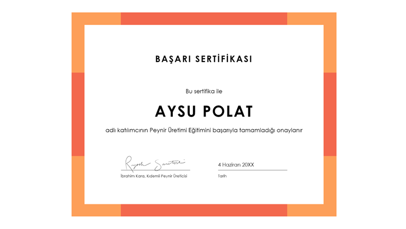 Başarı Sertifikası (Mavi) Başarı Sertifikası (Mavi)