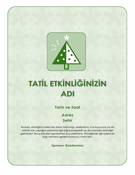 Tatil etkinliği el ilanı (yeşil ağaçlı)