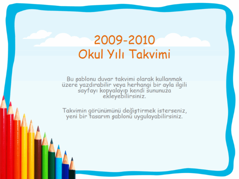 2009-2010 akademik takvimi (Pts-Paz, Ağu-Ağu)