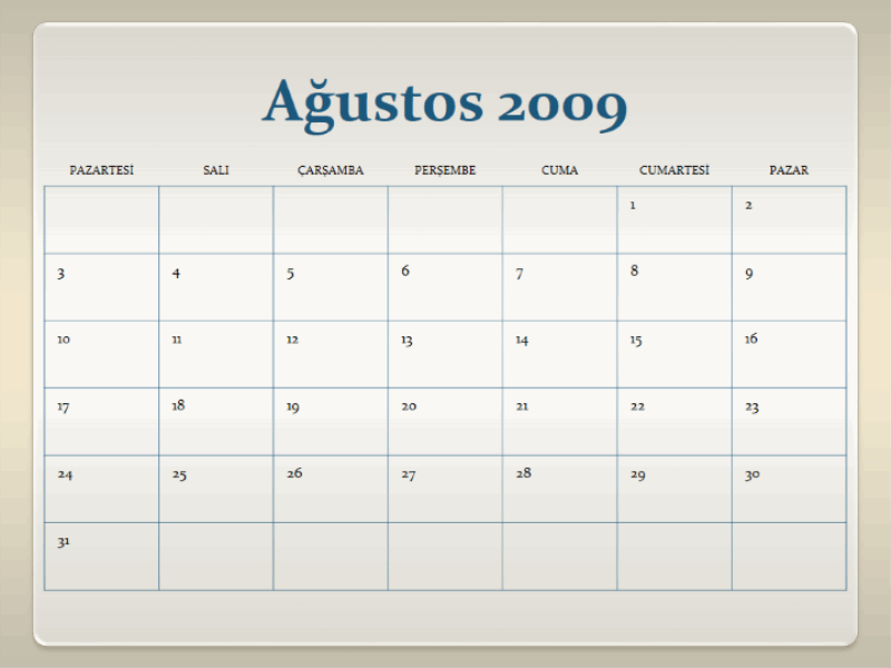 2009-2010 akademik takvimi (13 sayfa Pts-Paz)