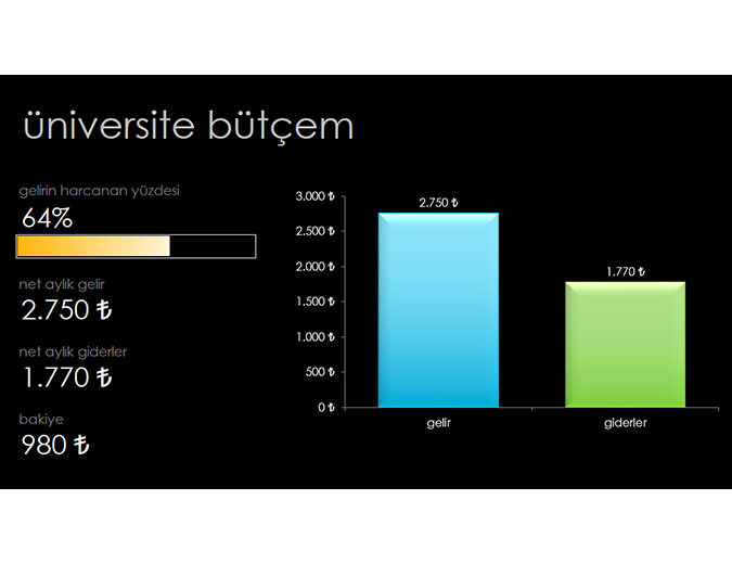 Üniversite bütçem Üniversite bütçem