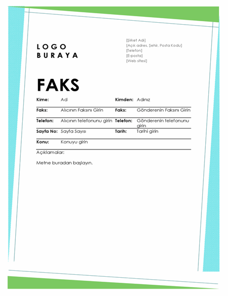 Geometrik faks kapak sayfası