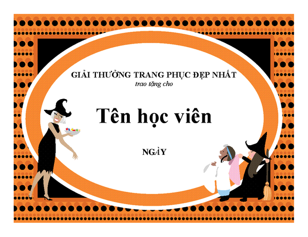 Giải thưởng trang phục Halloween đẹp nhất Giải thưởng trang phục Halloween đẹp nhất