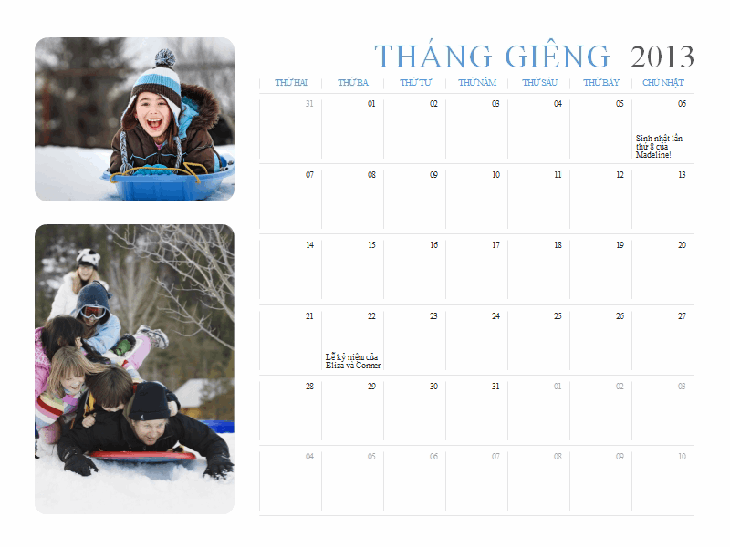 Lịch ảnh 2013 (Thứ Hai- Chủ Nhật) Lịch ảnh 2013 (Thứ Hai- Chủ Nhật)