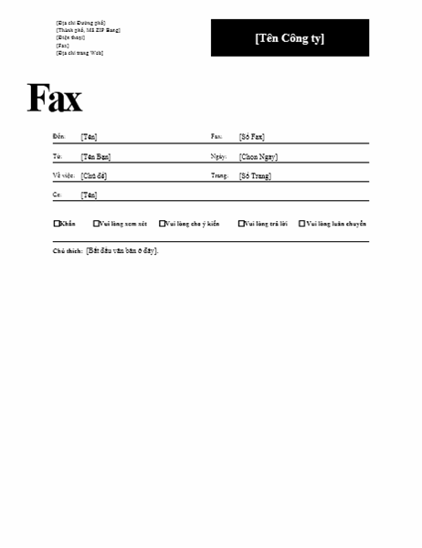 Tờ thông tin fax