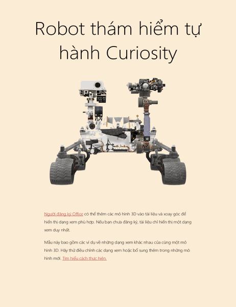 Báo cáo khoa học Word 3D (Mô hình Robot thám hiểm tự hành trên Sao Hỏa)