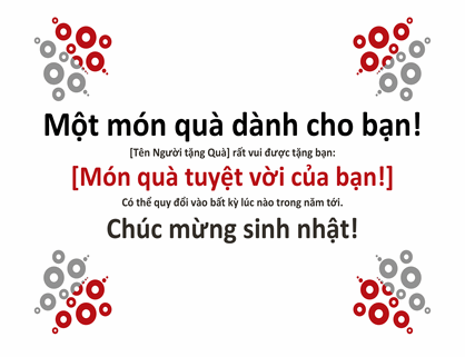 Chứng nhận quà tặng Chứng nhận quà tặng