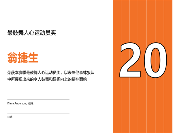 最鼓舞人心的球员获奖证书(可编辑的标题) 最鼓舞人心的球员获奖证书(可编辑的标题)
